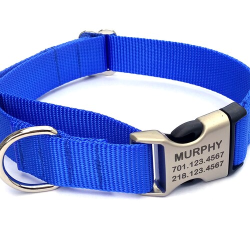 Buckle Martingale bing Dog Collar With Laser Engraved Etsy