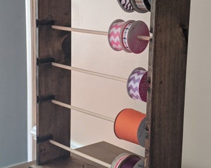 Ribbon Spool Rack Organizer for 4-5'' Spoolswalnut Stainfree SHIPPING ...
