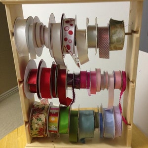 Ribbon Spool Rack Organizer for Large Spools 6-6 1/2-and 7 Inch Spools ...