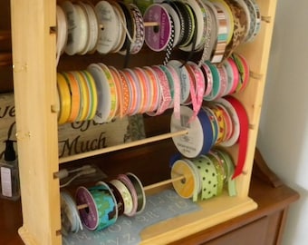 Ribbon Spool rack organizer for 4'' spools (natural)Free Shipping