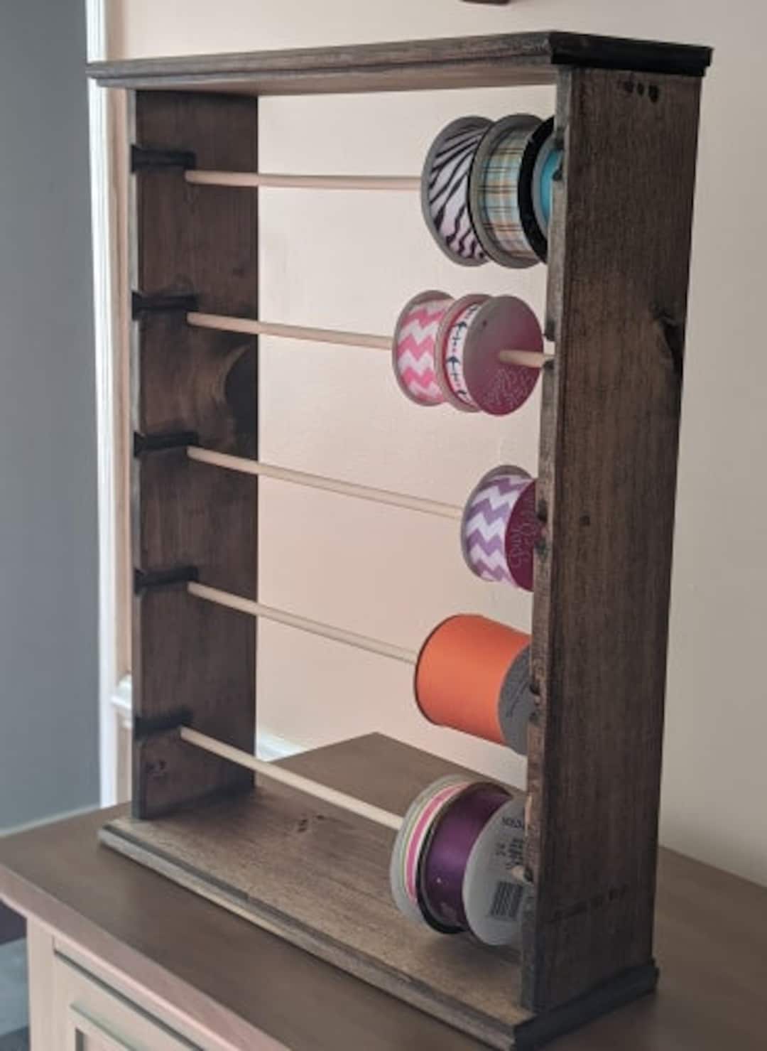 Ribbon Spool Rack Organizer for 4-5'' Spools(walnut Stain)free SHIPPING ...