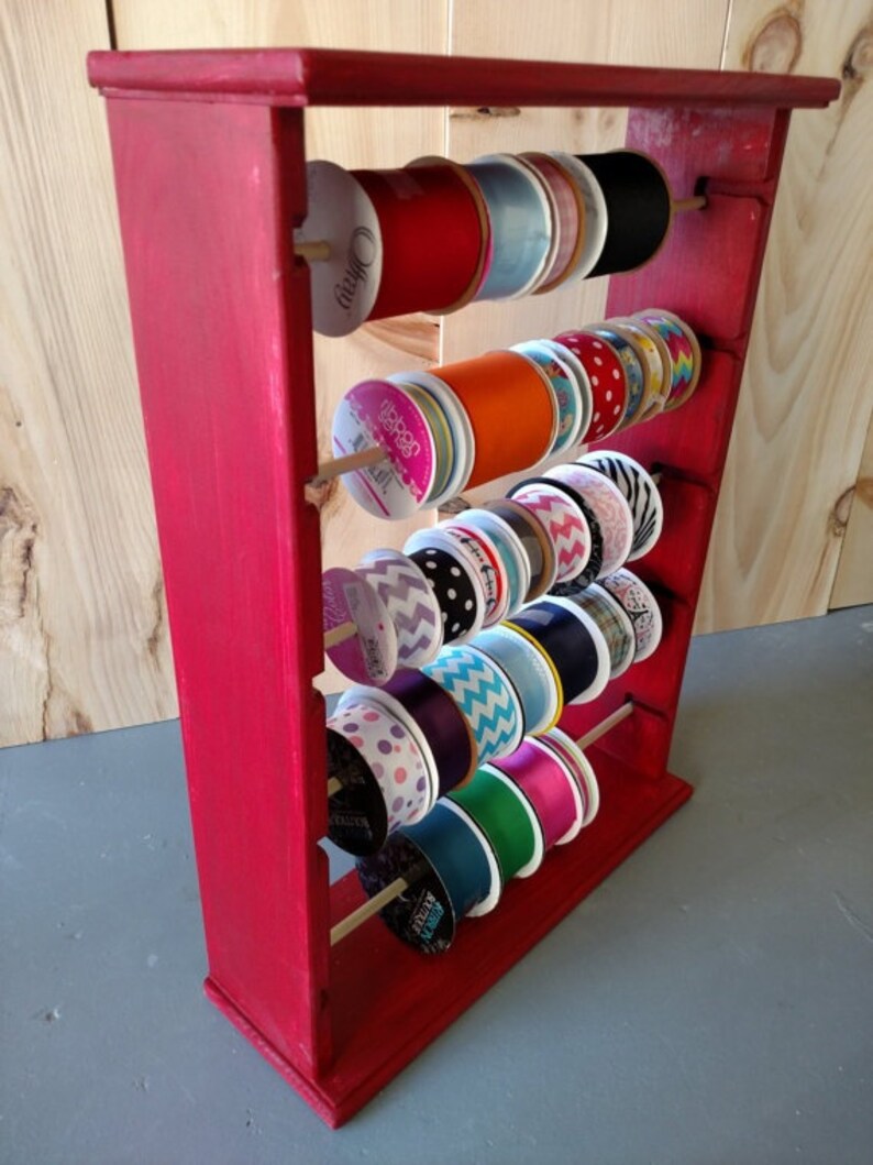 Ribbon Rack Organizer Holds 125 Spools 4 and 5 Inch Painted Etsy