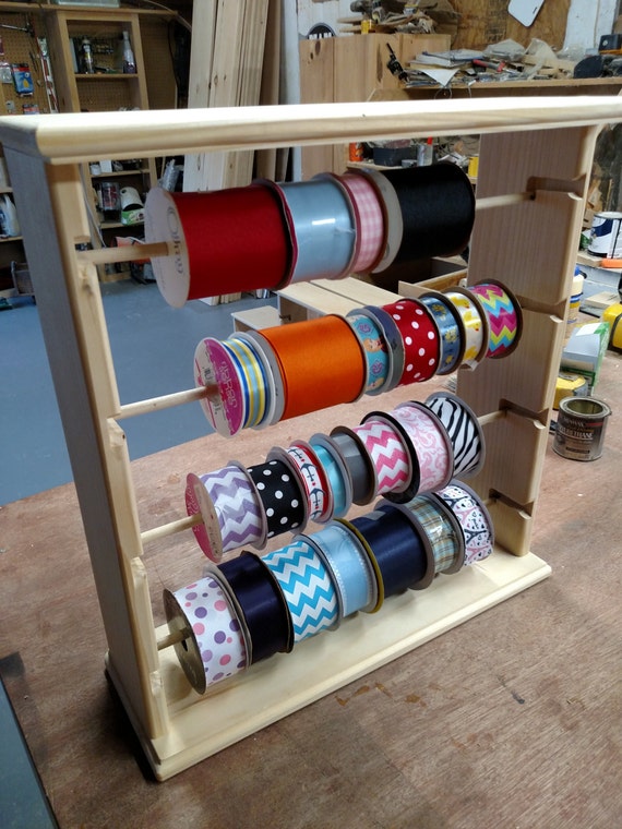 Ribbon Spool Rack Organizer for 4'' Spools naturalfree Shipping