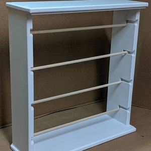 Ribbon Spool rack organizer  holds 4&#39;&#39; spools brushed  white Free Shipping