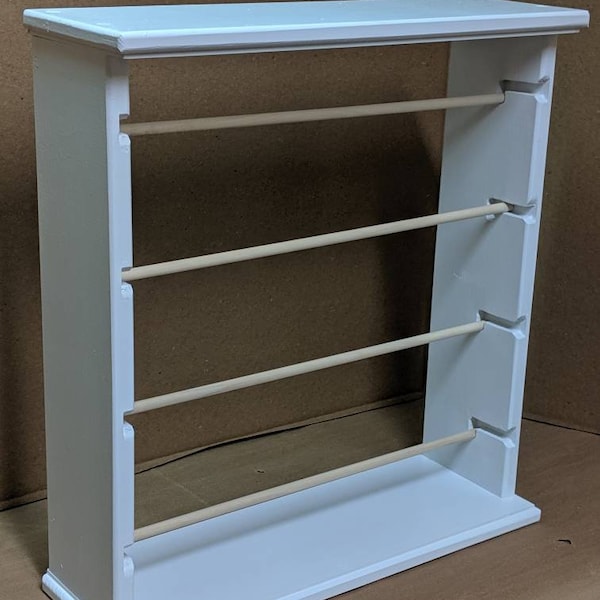 Ribbon Spool rack organizer  holds 4'' spools brushed  white Free Shipping