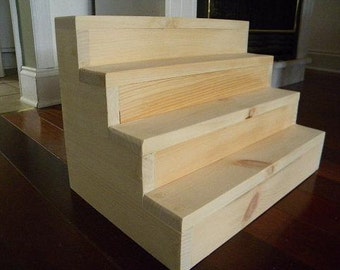 Step display shelf . Display your treasures on rows of steps Free Shipping