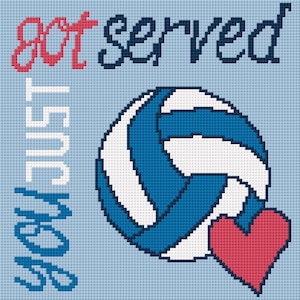 Volleyball Needlepoint Pattern | Sporty Room Decor (PDF Pattern, 8x8" Finished)