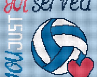 Volleyball Needlepoint Pattern | Sporty Room Decor (PDF Pattern, 8x8" Finished)