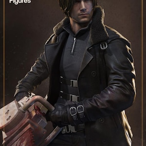Resident Evil Leon S. Kennedy (Variante con motosega) – Kit di modellismo 3D in resina, busto e opzioni di pittura