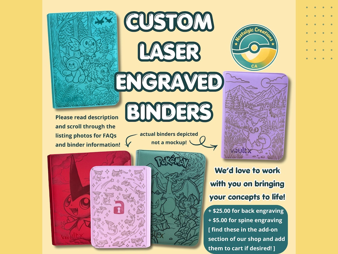 CUSTOM Laser Engraved Trading Card Binder | or Your Own Custom