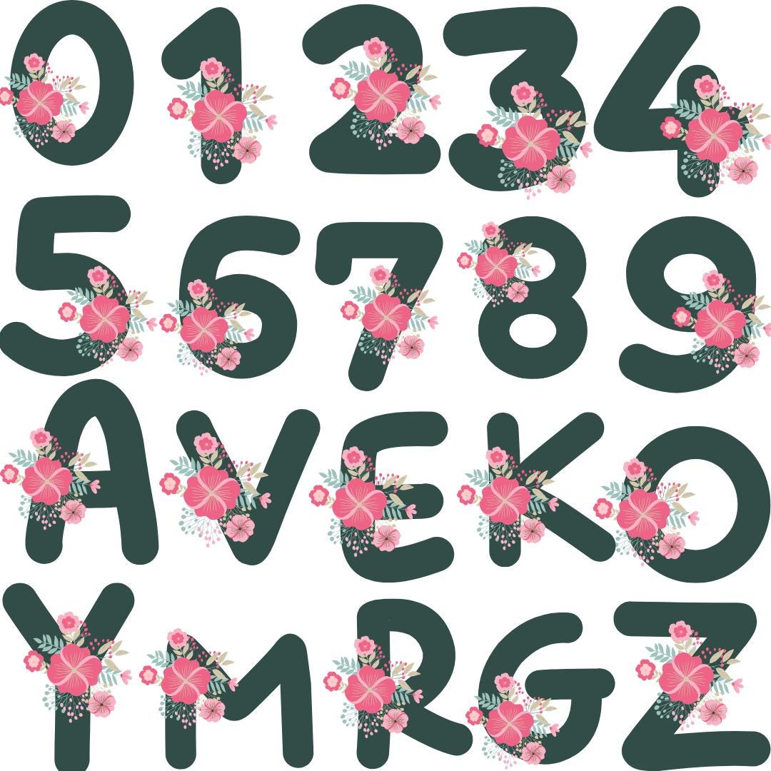 Watercolor Floral Alphabet Clipart Bundle, Pink Spring Letters PNG ...