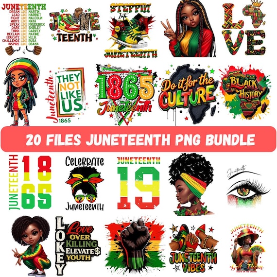 Juneteenth PNG Bundle, Celebrate 1865, Black History Month Designs (Digital Download)