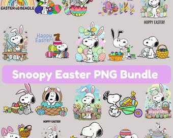 Snoopy Easter PNG Bundle, Peanuts Spring Clipart (Digital Download)