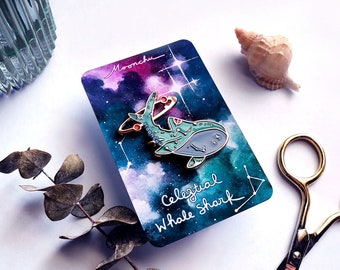 celestial whale shark | ENAMEL PIN | cosmic enamel pin, galaxy pin, whale shark pin, animal pin, ocean pin, space pin, ocean lover gift