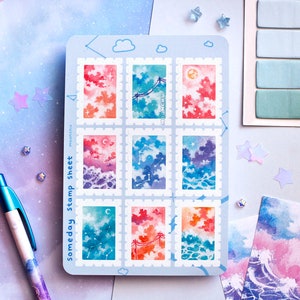 someday stamp kiss cut sticker sheet | STATIONERY | cloud stamp, cute pastel bullet journal stationery, cloud stickers, pastel stationery