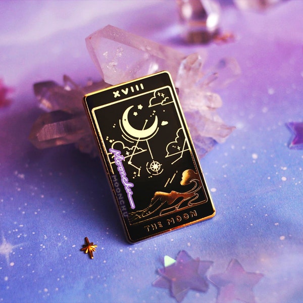 moonchu XVIII. the moon tarot pin | ENAMEL PIN | la luna moon pin magical pin constellation hard enamel pin witchy halloween art enamel pin