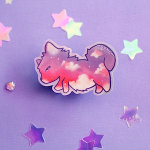 sleepy puppy die cut vinyl sticker | STICKER | cute puppy sticker, dog sticker, lavender pastel stationery, cute animal art, dog decal