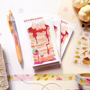 pancake puppy memopad | STATIONERY | cute stationery notepad, food stationery, puppy stationery, puppy dog art memopad, pancake art notepad