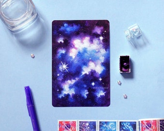 space ghosts galaxy art print | WATERCOLOUR ART PRINT | original art, galaxy cosmic space art, nebula art print, celestial watercolor art