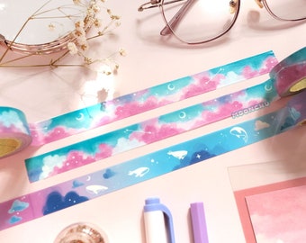 綿菓子雲柄の和紙テープ | 文房具 | ムーンチュウ雲柄文房具、パステル雲柄和紙テープ、オリジナルアーティスト和紙、パステル文房具