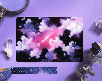 september shooting star painting | ART PRINT | celestial art, galaxy art, cloud painting, night sky decor, space painting, galaxy art print