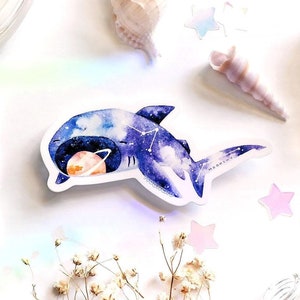 megamouth shark sticker | STICKER | megamouth shark die cut vinyl sticker, ocean glossy sticker, rare shark, space shark stickers waterproof