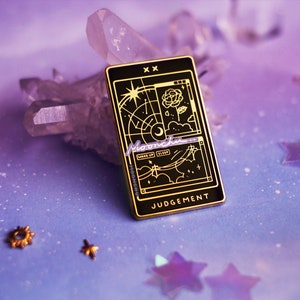 moonchu nebulous tarot series part II. ENAMEL PIN moonchu original art, tarot card enamel pin, magical pin, gothic occult enamel pin image 8