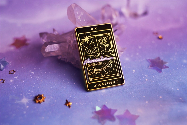 moonchu nebulous tarot series part II. ENAMEL PIN moonchu original art, tarot card enamel pin, magical pin, gothic occult enamel pin image 8