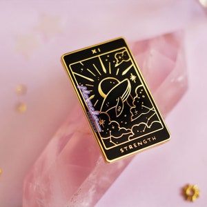 moonchu nebulous tarot series part II. ENAMEL PIN moonchu original art, tarot card enamel pin, magical pin, gothic occult enamel pin image 2