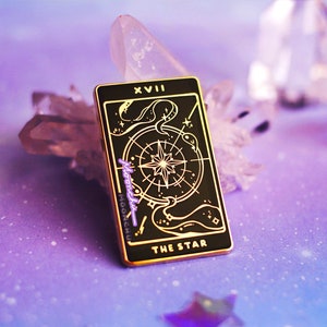 moonchu XVII. the star tarot pin | ENAMEL PIN | original art, star pin, tarot card, magical pin, constellation hard enamel pin, pisces pin