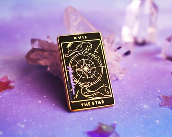 moonchu XVII. the star tarot pin | ENAMEL PIN | original art, star pin, tarot card, magical pin, constellation hard enamel pin, pisces pin