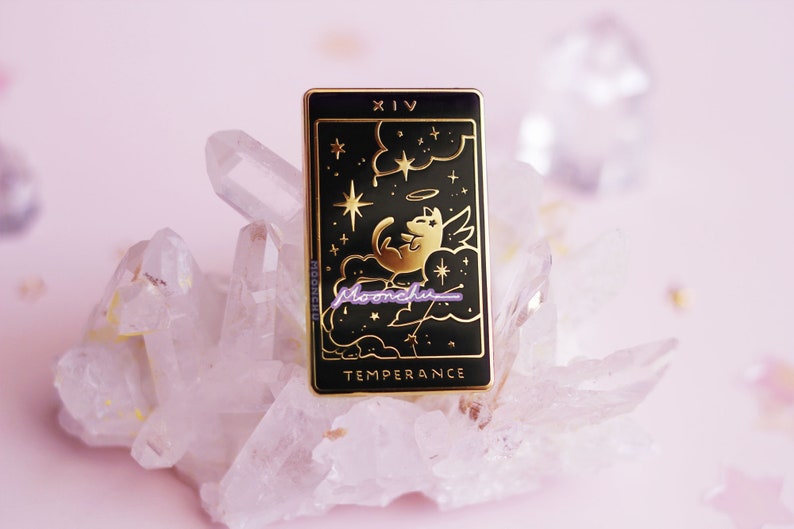 moonchu nebulous tarot series part II. ENAMEL PIN moonchu original art, tarot card enamel pin, magical pin, gothic occult enamel pin image 5