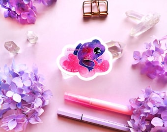 grape jelly jam frog on pink cloud die cut vinyl sticker | STICKER | original froggy art frog illustration, cute fruit animal sticker