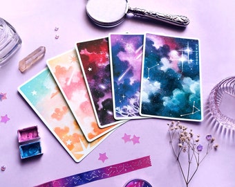 postcards from the aether space art prints | MIXED MEDIA ART | space postcards, cosmic art print, galaxy decor, celestial art, space lover