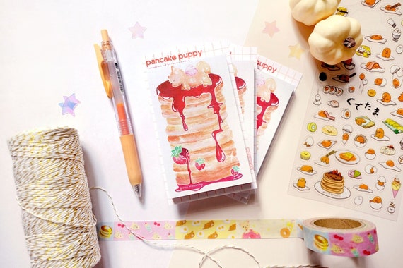 pancake puppy memopad | STATIONERY | cute stationery notepad, food stationery, puppy stationery, puppy dog art memopad, pancake art notepad