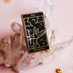 moonchu nebulous tarot series part II. ENAMEL PIN moonchu original art, tarot card enamel pin, magical pin, gothic occult enamel pin image 6