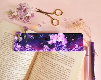 amethyst wave bookmark | STATIONERY | original artist art bookmark, high quality glossy laminated moody bookmark, dark art book marker