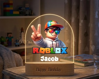 Personalized Roblox Night Light, Roblox Fan Gift, Custom Acrylic Night Light For Roblox Fans With Name, Gift For Boy, Roblox Character Light