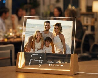 Personalized Photo Light, Custom Family Photo Collage Night Light, Gift for Wife, Gift for Mom, Father's Day Gift, Gift From Daughter Son