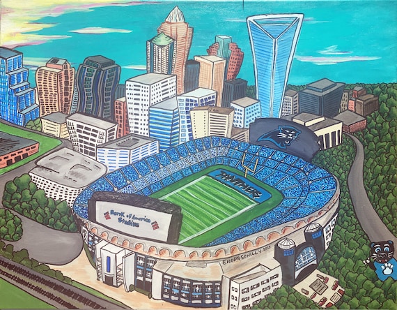 Print Of Bank Of America Stadium Charlotte North Carolina Etsy