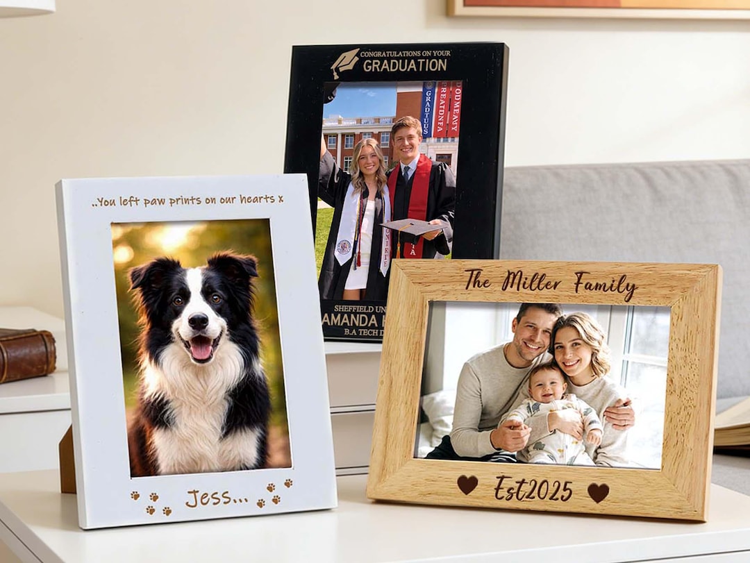 Custom Wooden Frames, Engraved Photo Frame Gifts, Can Be Printed With ...