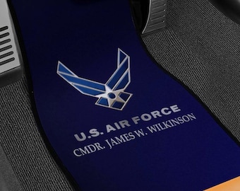 Tapis protecteurs monogrammés avant et arrière sur mesure pour voitures et camions de l'US Air Force (4 PCS)