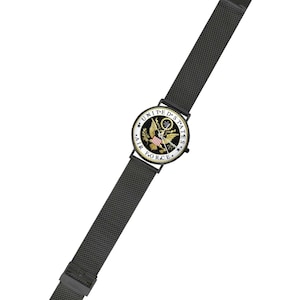 Men's U.S. Air Force Custom 40MM All Stainless Steel Monogram Quartz Watch