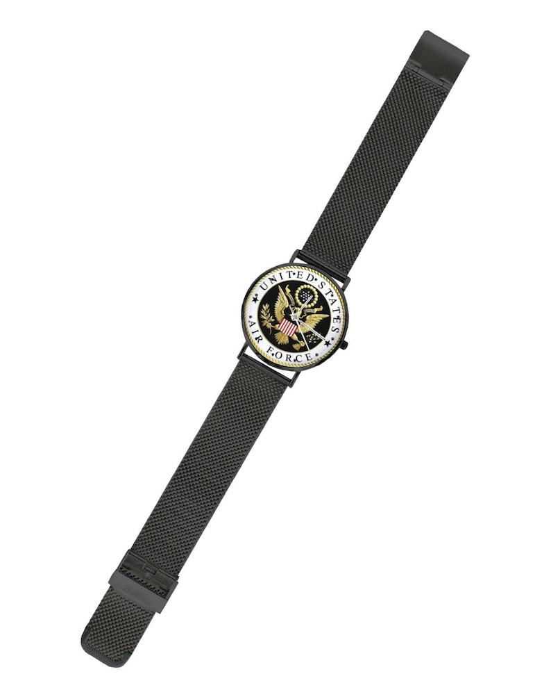 Men's U.S. Air Force Custom 40MM All Stainless Steel Monogram Quartz Watch
