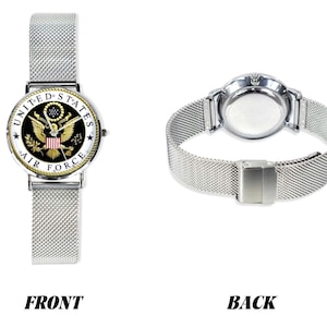 Men's U.S. Air Force Custom 40MM All Stainless Steel Monogram Quartz Watch