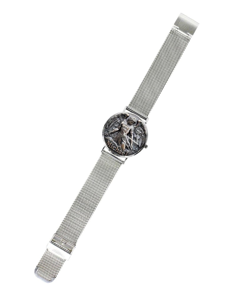 Men's Saint Michael 3D 40MM All Stainless Steel Monogram Quartz Watch