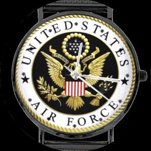 Men's U.S. Air Force Custom 40MM All Stainless Steel Monogram Quartz Watch