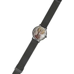 Men's Custom Made 3D St. Michael 40MM All Stainless Steel Monogram Quartz Watch