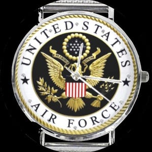 Men's U.S. Air Force Custom 40MM All Stainless Steel Monogram Quartz Watch