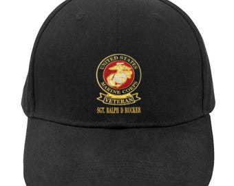Casquette de baseball sur mesure USMC Marine Corp avec insigne monogramme vétéran